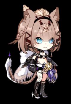 1girl animal_ears animated animated_gif benghuai_xueyuan bikini bikini_top_only black_bikini black_boots black_gloves black_shorts blue_eyes boots cat_ears cat_girl cat_tail chibi chinese_commentary commentary_request gloves green_eyes heterochromia honkai_(series) honkai_impact_3rd lowres official_art shorts single_glove smile solo sprite swimsuit tail transparent_background