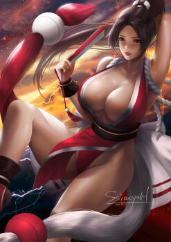 2020 breasts dated fatal_fury huge_breasts long_hair shiranui_mai solo zd_1995