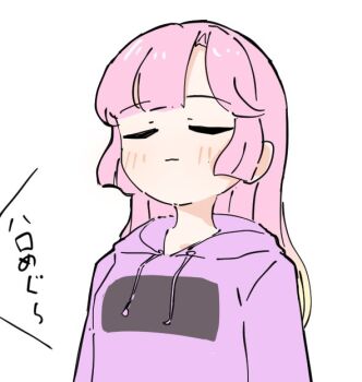 Rule 34 | 1girl, anyoji hime, anyoji hime (winter loungewear), blonde hair, closed eyes, closed mouth, commentary, gradient hair, hashtag-only commentary, hellomegu!, hood, hood down, hoodie, link! like! love live!, long hair, long sleeves, love live!, multicolored hair, official alternate costume, pink hair, purple hoodie, simple background, solo, tazaki masanobu, translated, upper body, virtual youtuber, white background