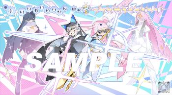 Rule 34 | 2girls, black dress, blue eyes, dazz (daito), digimon, digimon (creature), digimon card game, dress, dual wielding, evolutionary line, full body, grey hair, gun, highres, holding, holding gun, holding polearm, holding weapon, long hair, multiple girls, nun, panty &amp; stocking with garterbelt, polearm, sample watermark, short hair, sistermon blanc, sistermon blanc (awaken), sistermon noir, sistermon noir (awaken), trident, watermark, weapon, white dress