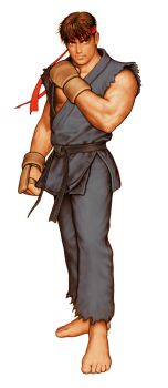 Rule 34 | 1boy, absurdres, black hair, capcom vs. snk, clenched hands, dark persona, dougi, evil ryu, fingerless gloves, game cg, gloves, hand guard, hand up, headband, highres, karate gi, male focus, martial arts belt, mma gloves, mori toshiaki, muscular, muscular male, non-web source, official art, parted lips, red eyes, red headband, ryu (street fighter), short hair, sideways glance, simple background, solo, street fighter, teeth, torn clothes, torn sleeves, white background