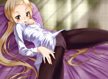 1girl blonde_hair cameltoe hagimura_suzu hetare_(hetare013) loli panties seitokai_yakuindomo underwear yellow_eyes