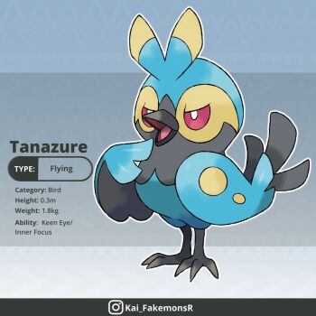 Rule 34 | artist name, beak, bilingual commentary, bird, bright pupils, character name, commentary, english commentary, english text, fakemon, instagram logo, instagram username, kai fakemonsr, mixed-language commentary, nintendo, no humans, original, pokemon, pokemon (creature), portuguese commentary, solo, white pupils