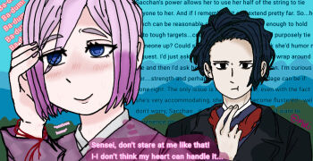 Rule 34 | dazai osamu (isekai shikkaku), implied bondage, isekai shikkaku, lewd thoughts, meme, red string of fate, sacchan (isekai shikkaku)