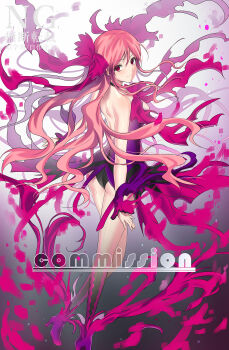 Rule 34 | 1girl, absurdres, ass, bare shoulders, blush, bow, breasts, commission, dainatsu, dead apostle noel (tsukihime), dress, dress bow, floating clothes, floating hair, hair bow, high heels, highres, leotard, long hair, looking at viewer, looking back, mole, mole under mouth, noel (tsukihime), pink dress, pink hair, red eyes, sideboob, smile, thighhighs, tsukihime, tsukihime (remake), vampire, very long hair, wavy hair