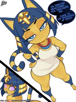 1girl @_@ absurdres animal_crossing ankha_(animal_crossing) highres hypnosis mind_control nintendo simple_background solo srbready white_background