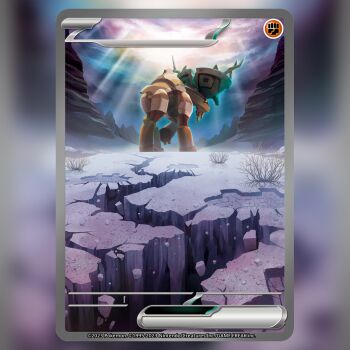 animal_focus card_(medium) cloud commentary company_name copyright_name copyright_notice crack debris english_commentary from_behind full_body itou_keiichirou nintendo no_humans official_art outdoors pokemon pokemon_(creature) pokemon_card pokemon_focus pokemon_tcg solo sunlight textless_version third-party_source ting-lu trading_card