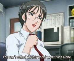 00s 1boy 1girl 2005 animated anus ass black_hair bouncing_breasts breasts brown_thighhighs bulge clothes_lift cum cum_in_pussy doggystyle ejaculation erection erection_under_clothes fellatio glasses hetero indoors interior interview large_breasts lipstick makeup mature_female miike_hiroko missionary nakashima_akiyoshi necktie nipples office_lady older_female_and_younger_male on_table oral panties panty_pull pussy sex sex_from_behind skirt skirt_lift sound table tagme teacher_and_student the_guts! thighhighs uncensored underwear vaginal video women_at_work