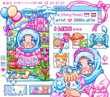 1other animated animated_gif aqua_hijab artist_self-insert balloon blinking bow care_bears castle character_request chibi colorful commentary cursor dress english_commentary hamtaro hamtaro_(series) hatsune_miku heisei_retro hijab holding holding_stuffed_toy jewelpet_(series) juice_box lolita_fashion lowres maplestory multiple_views ojamajo_doremi orange_mushroom_(maplestory) original other_focus pink_dress pink_eyes pixel_art rainbow_flag ribbon ru_(toyhamu) sapphie_(jewelpet) sparkle strawberry_shortcake_(series) strawberry_shortcake_(character) stuffed_animal stuffed_toy sweet_lolita teddy_bear transgender_flag vocaloid wand