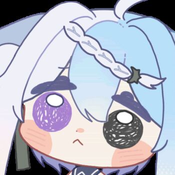 1girl animated animated_gif aquwa black_eyes blue_hair braid crying heterochromia indie_virtual_youtuber multicolored_hair pink_eyes sad tears two-tone_hair virtual_youtuber white_hair