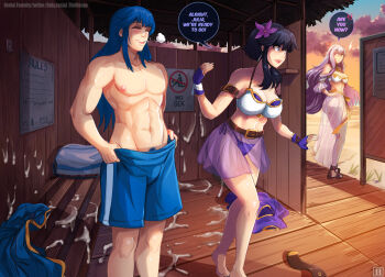 1boy 2girls aftersex alternate_costume angry ass assertive_female bag bare_legs beach belt bench bikini black_hair blue_sky blush boots breasts brother_and_sister caught changing_room commission commissioner_upload completely_nude couple cum cum_in_pussy cum_on_body cum_overflow cumdrip day dressing earrings ejaculation english_text erection facial female_pubic_hair fire_emblem fire_emblem:_genealogy_of_the_holy_war gloves headband heart hetero highres hmage jewelry julia_(fire_emblem) kneeling larcei_(fire_emblem) large_breasts leg_grab licking_lips long_hair looking_at_another male_pubic_hair motion_lines multiple_girls navel nintendo nipples nude ocean open_mouth outdoors penis pubic_hair pubic_hair_peek public_indecency purple_hair purple_tunic rolling_eyes sand sandals sarong see-through_clothes see-through_sarong seliph_(fire_emblem) sex sex_from_behind shelf shore short_hair siblings sidelocks sign sitting sky smile speech_bubble spread_legs standing stealth_sex sunset suspension sweat swimsuit testicles tomboy tongue tongue_out tunic unworn_clothes vaginal white_bikini