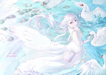 1girl black_clover breasts cleavage dress grey_hair large_breasts long_hair noelle_silva purple_eyes slacky_y solo