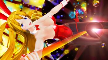 1girl abadema animal_ears arm_up bare_arms bare_shoulders blue_eyes bow bowtie breasts brown_pantyhose bubble cleavage commentary_request covered_navel custom_maid_3d_2 detached_collar double-parted_bangs fake_animal_ears fake_tail fingernails floating_hair hair_ornament hairpods high_heels highres interface_headset_(evangelion) large_breasts leg_up leotard long_hair looking_at_viewer neon_genesis_evangelion nightclub open_mouth orange_hair pantyhose playboy_bunny pole pole_dancing rabbit_ears rabbit_tail red_bow red_bowtie red_leotard red_nails red_shoes shiny_clothes shoes sideboob sideways sideways_glance smile solo souryuu_asuka_langley standing star_(symbol) strapless strapless_leotard stripper_pole tail teeth traditional_bowtie two_side_up upper_teeth_only white_wrist_cuffs wrist_cuffs