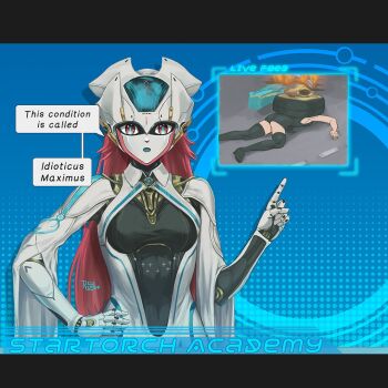 1girl android aqua_pupils breasts commentary english_commentary female_rover_(wuthering_waves) hand_on_own_hip hand_up helmet index_finger_raised iricity jacket letterboxed long_hair looking_at_viewer medium_breasts n.a.n.a._(wuthering_waves) open_mouth pink_eyes pink_hair rover_(wuthering_waves) solo white_jacket wuthering_waves