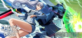 1girl blue_eyes breasts code_geass code_geass:_lost_stories highres knightmare_frame large_breasts long_hair official_art ponytail sapphire_kalas