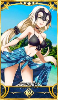 bikini black_bikini blue_sky breasts fate/grand_order fate_(series) highres jeanne_d&#039;arc_alter_(fate) saint_graph sera_(hitsuji_to_kitsune) sky swimsuit