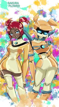 blue_eyes dark_skin highres red_hair robot_sari sari_sumdac smile transformers transformers_animated twintails