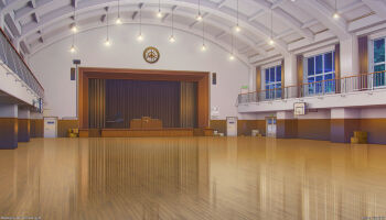 3d door highres indoors night no_humans original scenery school sitai_xiii watermark window wooden_floor