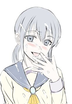 Rule 34 | after fellatio, breasts, corpse party, cpsuna5119, cum, cum on body, facial, highres, kishinuma yoshiki, nipples, oral, sex, shinozaki ayumi, tagme