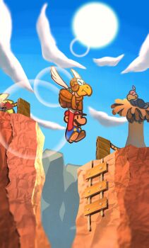 Rule 34 | bird, bird nest, black eyes, blue sky, brown footwear, buzzar (paper mario), newsboy cap, cloud, facial hair, gloves, hat, highres, koopa paratroopa, mailbag, maribou (supermaribou), mario, mario (series), mustache, nest, nintendo, paper mario, paper mario (character), paper mario 64, parakarry, red hat, red shirt, shirt, sky, sun, vulture, white gloves, wings