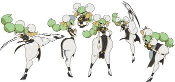 ... 1girl :> ankleband arms_behind_back bell black_dress black_shoes braid breasts chinese_clothes clothing_aside commentary cyberlord1109 double_bun dress english_commentary flat_chest from_behind from_side full_body gluteal_fold gold_trim green_hair hair_bun hand_on_own_hip high_heels highres huge_breasts kicking long_eyelashes looking_at_viewer motion_blur multiple_views neck_bell no_nose original panties pantyshot pelvic_curtain pelvic_curtain_aside puffy_short_sleeves puffy_sleeves reference_sheet sash shoes short_sleeves smile solid_circle_pupils standing standing_on_one_leg thick_thighs thighs underwear white_background wide_hips wristband yellow_sash