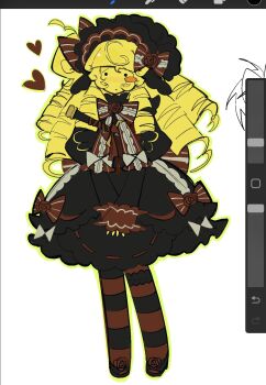 1girl :< black_dress black_shoes blonde_hair blood closed_mouth colored_skin die_of_death dress drill_hair frilled_sleeves frills full_body gothic_lolita hairband highres iinquint juliet_sleeves lolita_fashion lolita_hairband long_hair long_sleeves mequot_(die_of_death) mob_face pantyhose puffy_sleeves roblox shoes simple_background solo stab striped_clothes striped_pantyhose sword weapon white_background yellow_skin