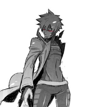 bantrain bodysuit cigarette coat gambit jacket male_focus marvel monochrome red_eyes simple_background spot_color togatsuko trench_coat x-men