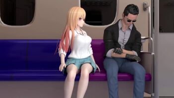 animated cerodier embarrassed exhibitionism kitagawa_marin nipples nude public_indecency pussy sono_bisque_doll_wa_koi_wo_suru sound subway tagme teasing train video