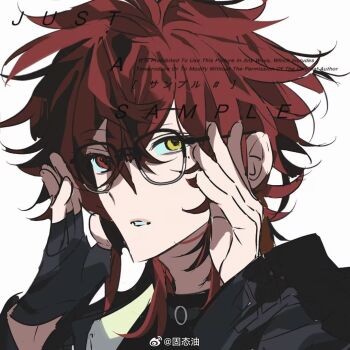 black_gloves black_jacket chinese_commentary commentary_request gloves gutaiyou hair_between_eyes jacket looking_at_viewer male_focus original red_hair shirt short_hair solo upper_body