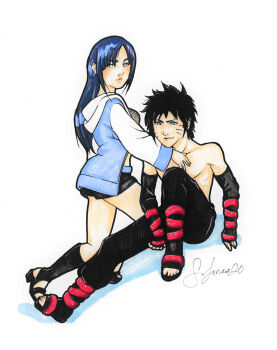 1boy 1girl artist_request bare_shoulders black_hair blue_eyes blue_hair closed_mouth couple dark_blue_hair highres hood hood_down hooded_jacket hoodie hyuuga_hinata jacket long_hair looking_at_viewer naruto:_road_to_ninja naruto_(series) naruto_shippuuden purple_eyes short_hair simple_background source_request topless_female topless_male uzumaki_naruto white_background white_eyes