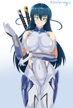 1girl breasts igawa_asagi john_apocalypse large_breasts long_hair smile taimanin_(series) taimanin_asagi