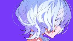 1girl animated blue_background blue_hair eyepatch gauze gauze_over_eye mika_pikazo original portrait smile solo tagme video