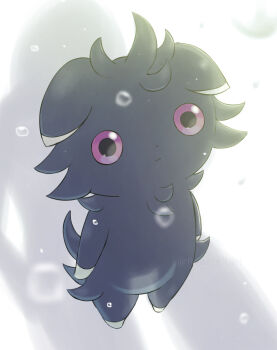 :| absurdres closed_mouth commentary_request espurr expressionless gen_6_pokemon highres looking_up nintendo no_humans pokemon pokemon_(creature) pokemon_focus purple_eyes robata_kuri solo standing water_drop