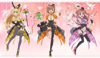animal_ears bird card dove frog hat highres magic_trick misaka_mikoto non-web_source playing_card rabbit rabbit_ears shirai_kuroko shokuhou_misaki toaru_kagaku_no_railgun toaru_majutsu_no_index top_hat