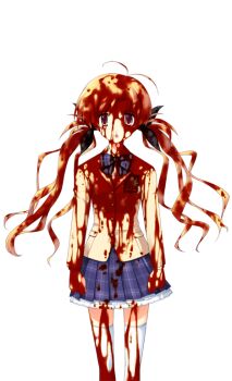 1girl antenna_hair black_bow blazer blonde_hair blood blood_in_hair blood_on_clothes blood_on_face blood_on_hands blood_on_leg blood_splatter bow bowtie breasts brown_eyes brown_jacket chaos;head collared_shirt dress_shirt expressionless game_cg hair_bow jacket looking_at_viewer matsuo_yukihiro miniskirt non-web_source official_art open_mouth orihara_kozue petticoat plaid_bow plaid_bowtie plaid_clothes plaid_skirt purple_bow purple_bowtie school_uniform science_adventure shirt skirt small_breasts solo sprite suimei_academy_school_uniform thighhighs transparent_background twintails white_shirt white_thighhighs winter_uniform zettai_ryouiki