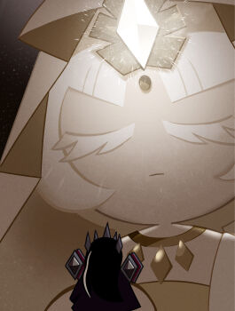 1boy 1girl black_eyes cookie_run cookie_run:_kingdom dark_cacao_cookie dress highres mystic_flour_cookie pale_skin procreate_(medium) robe veil vulpecula-v white_dress white_robe white_veil