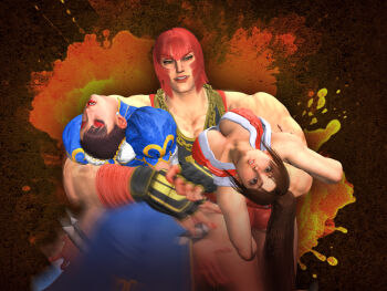 bearhug capcom chun-li concept_art non-web_source ryona shiranui_mai street_fighter street_fighter_6 xnalara_(medium)