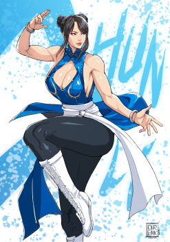 1girl absurdres breasts capcom chun-li cirenk highres large_breasts solo street_fighter
