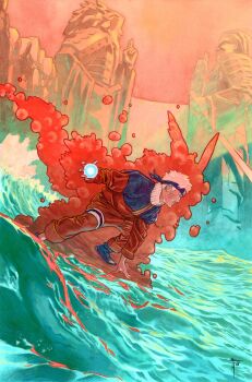 Rule 34 | 1boy, absurdres, aura, blonde hair, blue jacket, commentary, energy ball, facial mark, forehead protector, framobart, highres, jacket, male focus, multicolored jacket, naruto (classic), naruto (series), orange jacket, orange pants, pants, profile, rasengan, senju hashirama, short hair, solo, standing, standing on liquid, two-tone jacket, uchiha madara, uzumaki naruto, water, waterfall, whisker markings