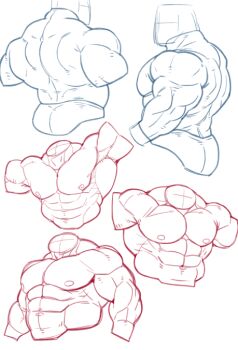 5boys abs anatomy arms_at_sides arms_up ass back_muscles bara cropped_torso dandoo flexing from_side headless large_pectorals male_focus multiple_boys multiple_monochrome multiple_views muscular muscular_male navel nipples original outstretched_arms pectorals spread_arms strongman_waist topless_male triceps