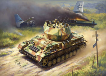 2boys 2cm_flakvierling_38 aircraft airplane anti-aircraft anti-aircraft_gun balkenkreuz battle camouflage cross debris flakpanzer_iv_wirbelwind gun highres machine_gun mg34 military military_vehicle motor_vehicle multiple_boys original spacebar_hobby tank united_states_air_force vehicle_request weapon wehrmacht world_war_ii