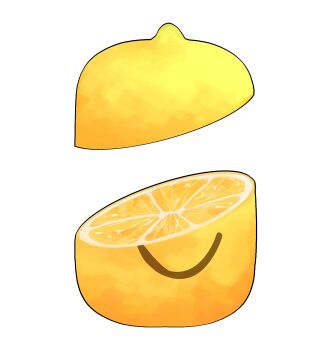 absurdres bisected character-themed_food commentary english_commentary food food_focus fruit highres himochuu lemon painterly roblox simple_background white_background