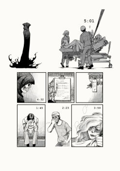 bed clinic death death_(entity) doctor english_text giving_birth grim_reaper hospital hospital_bed hospital_gown infirmary intravenous_drip iv_stand medical_scrubs monochrome nurse original pain pregnant snippy_mj tears