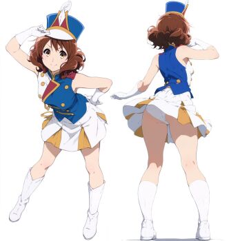 Rule 34 | 1girl, brown hair, hibike! euphonium, highres, oumae kumiko, panties, skirt, underwear, white panties, white skirt