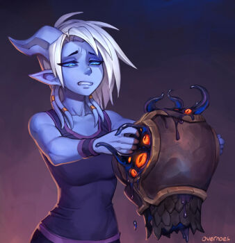 armor draenei horns overnoes tank_top tentacles warcraft white_hair