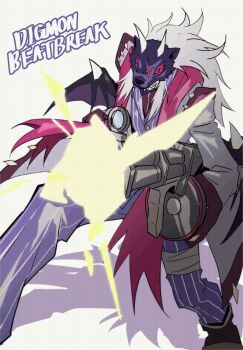 1boy aiming aiming_at_viewer animated animated_gif artist_request astamon attack demon digimon digimon_(creature) digimon_beatbreak evil_grin evil_smile grin holding holding_weapon horns smile solo title weapon white_background wings