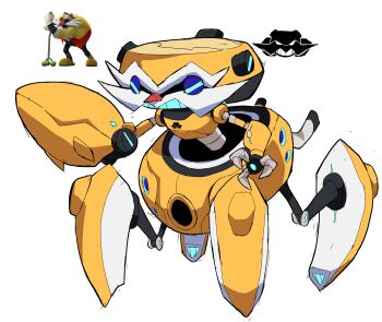 absurdres bald claws cyberlord1109 dr._done-it dr._eggman facial_hair goggles highres joints mecha mechanization mustache non-humanoid_robot robot robot_animal robot_joints science_fiction sonic_(series) sonic_prime tinted_eyewear