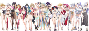 6+girls :d absurdres ahoge alternate_breast_size_(larger) alternate_costume anklet arm_guards arm_up armlet armor armpits arms_up artoria_pendragon_(fate) artoria_pendragon_(swimsuit_ruler)_(fate) artoria_pendragon_(swimsuit_ruler)_(second_ascension)_(fate) baobhan_sith_(fate) baobhan_sith_(swimsuit_pretender)_(third_ascension)_(fate) bare_arms bare_legs bare_shoulders barefoot bead_bracelet beads belly_chain bikini black_bikini black_gloves black_hair black_hat black_one-piece_swimsuit black_shorts blonde_hair blue_eyes blue_hair blue_lips blue_nails blue_one-piece_swimsuit blunt_bangs blush bracelet breasts britomart_(fate) britomart_(final_ascension)_(fate) brown_pantyhose choker cleavage closed_mouth collarbone colored_inner_hair commentary covered_navel criss-cross_halter detached_sleeves diagonal_bangs double_bun earrings ereshkigal_(fate) ereshkigal_(swimsuit_beast)_(fate) eyeliner eyepatch_bikini fate/grand_order fate_(series) feet full_body fur-trimmed_legwear fur_trim glasses gloves gradient_hair greaves green_eyes green_jacket grey_eyes grey_hair grin hair_between_eyes hair_bun hair_intakes hair_ornament hair_over_one_eye hair_ribbon halterneck hand_on_own_hip hat high_heels high_ponytail highleg highleg_one-piece_swimsuit highres holding_baton hood hooded_jacket hoop_earrings huge_breasts ishtar_(fate) ishtar_(swimsuit_rider)_(fate) jacket jeanne_d&#039;arc_(fate) jeanne_d&#039;arc_(swimsuit_archer)_(second_ascension)_(fate) jeanne_d&#039;arc_alter_(fate) jeanne_d&#039;arc_alter_(swimsuit_berserker)_(fate) jewelry kurozawa_yui large_breasts legs lineup long_hair long_sleeves looking_at_viewer low-tied_long_hair makeup medium_breasts minamoto_no_raikou_(fate) minamoto_no_raikou_(fate/grand_order) minamoto_no_raikou_(swimsuit_lancer)_(fate) minamoto_no_raikou_(swimsuit_lancer)_(third_ascension)_(fate) morgan_le_fay_(fate) morgan_le_fay_(water_princess)_(fate) mrs._snake_(fate) multicolored_hair multiple_girls murasaki_shikibu_(fate) murasaki_shikibu_(swimsuit_rider)_(first_ascension)_(fate) nail_polish navel necklace necktie nero_claudius_(fate) nero_claudius_(swimsuit_caster)_(fate) o-ring o-ring_bikini off_shoulder one-piece_swimsuit one_eye_closed open_clothes open_jacket open_mouth pantyhose parted_bangs pink_hair pink_jacket pink_thighhighs pointy_ears ponytail presenting_armpit purple_bikini purple_eyes purple_hair purple_necktie red_bikini red_eyes red_hair red_nails red_ribbon red_thighhighs ribbon ruffle_bikini sandals sarong sei_shounagon_(fate) sei_shounagon_(swimsuit_berserker)_(first_ascension)_(fate) sessyoin_kiara sessyoin_kiara_(swimsuit_mooncancer)_(second_ascension) shoes short_shorts shorts side_ponytail sideboob sidelocks simple_background single_glove single_greave single_thighhigh smile sneakers standing stomach striped_bikini striped_clothes swimsuit tassel tenochtitlan_(fate) tenochtitlan_(swimsuit_mooncancer)_(fate) tenochtitlan_(swimsuit_mooncancer)_(first_ascension)_(fate) thigh_gap thigh_strap thighhighs thighlet thighs tiara toenail_polish toenails toes tomoe_gozen_(fate) tomoe_gozen_(swimsuit_saber)_(fate) tomoe_gozen_(swimsuit_saber)_(first_ascension)_(fate) twintails two_side_up underboob v very_long_hair white_background white_bikini white_hair white_jacket white_one-piece_swimsuit yellow_eyes