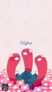 close-up commentary flower flower_on_head full_body highres meme_(sleepsheep) nintendo no_humans nose pokemon pokemon_(creature) pokemon_focus rock solid_oval_eyes symbol-only_commentary wugtrio