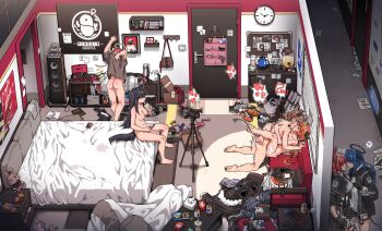 1boy 1futa 4girls absurdly_detailed_composition absurdres after_kiss after_vaginal aftersex anal_beads animal_ears arknights ass bag bean_bag_chair bed bird_ears bird_girl bison_(arknights) black_halo black_shorts blue_hair bottle box bra breasts brown_bag brown_shirt bulletin_board can cardboard_box cellphone censored character_doll chest_of_drawers clock couch cow_boy cow_ears cow_girl cow_horns cow_tail croissant_(arknights) cum cum_in_pussy cumdrip cushion dark_halo dartboard demon_girl demon_horns demon_tail detached_wings dildo doll door doorway dressing drink drinking drinking_straw egg_vibrator electrical_outlet emperor_(arknights) energy_wings exusiai_(arknights) fiammetta_(arknights) food french_kiss fur-trimmed_jacket fur_trim futanari group_sex hallway halo handbag heart hetero highres hitachi_magic_wand holding holding_drink holding_phone horns jacket kataokasan kettle kiss loaded_interior long_hair medium_breasts missionary mostima_(arknights) multiple_girls nintendo_switch nintendo_switch_pro_controller nipples nude on_bed on_couch orange_hair orgy penguin_logistics_logo penis phone phonograph pink_bra pitcher_(container) pocky red_hair scroll sex_toy shirt shorts sitting smartphone snack speaker spoken_heart stuffed_animal stuffed_rabbit stuffed_toy tail texas_(arknights) trash_can trembling tripod underwear unworn_bra unworn_jacket very_long_hair vibrator video_camera vinyl_record voyeurism wall_clock white_shirt window window_blinds wings wire wolf_ears wolf_girl wolf_tail